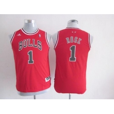 Bulls #1 Derrick Rose Red Stitched Youth NBA Jersey