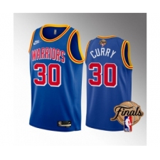 Men's Golden State Warriors #30 Stephen Curry 2022 Royal NBA Finals Stitched Jersey