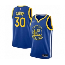 Men's Golden State Warriors #30 Stephen Curry Authentic Royal Finished Basketball Jersey - Icon Edition