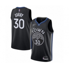 Youth Golden State Warriors #30 Stephen Curry Swingman Black Basketball Jersey - 2019 20 City Edition