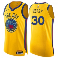 Youth Nike Golden State Warriors #30 Stephen Curry Swingman Gold NBA Jersey - City Edition
