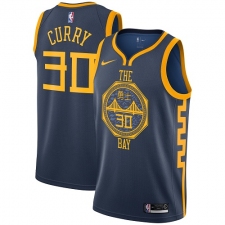 Youth Nike Golden State Warriors #30 Stephen Curry Swingman Navy Blue NBA Jersey - City Edition