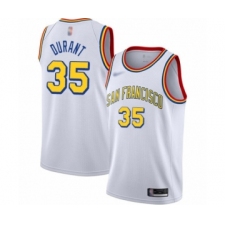Men's Golden State Warriors #35 Kevin Durant Authentic White Hardwood Classics Basketball Jersey - San Francisco Classic Edition