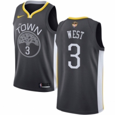 Men's Nike Golden State Warriors #3 David West Swingman Black Alternate 2018 NBA Finals Bound NBA Jersey - Statement Edition