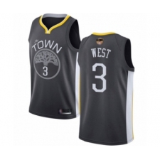 Youth Golden State Warriors #3 David West Swingman Black 2019 Basketball Finals Bound Basketball Jersey - Statement Edition