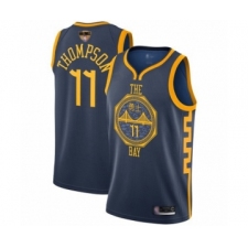Youth Golden State Warriors #11 Klay Thompson Swingman Navy Blue Basketball 2019 Basketball Finals Bound Jersey - City Edition