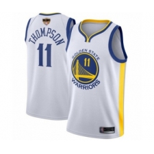 Youth Golden State Warriors #11 Klay Thompson Swingman White 2019 Basketball Finals Bound Basketball Jersey - Association Edition