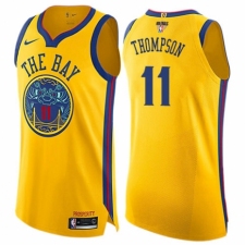 Youth Nike Golden State Warriors #11 Klay Thompson Swingman Gold 2018 NBA Finals Bound NBA Jersey - City Edition