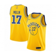 Men's Golden State Warriors #17 Chris Mullin Authentic Gold Hardwood Classics Basketball Jersey