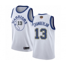 Youth Golden State Warriors #13 Wilt Chamberlain Authentic White Hardwood Classics 2019 Basketball Finals Bound Basketball Jersey