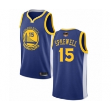 Men's Golden State Warriors #15 Latrell Sprewell Swingman Royal Blue 2019 Basketball Finals Bound Basketball Jersey - Icon Edition