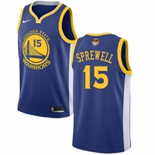 Men's Nike Golden State Warriors #15 Latrell Sprewell Swingman Royal Blue Road 2018 NBA Finals Bound NBA Jersey - Icon Edition