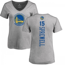 NBA Women's Nike Golden State Warriors #15 Latrell Sprewell Ash Backer T-Shirt