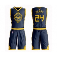 Men's Golden State Warriors #24 Rick Barry Swingman Navy Blue Basketball Suit 2019 Basketball Finals Bound Jersey - City Edition