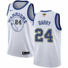 Men's Nike Golden State Warriors #24 Rick Barry Swingman White Hardwood Classics 2018 NBA Finals Bound NBA Jersey