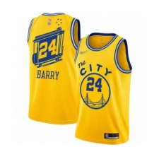 Youth Golden State Warriors #24 Rick Barry Swingman Gold Hardwood Classics Basketball Jersey - The City Classic Edition