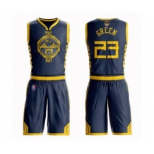 Youth Golden State Warriors #23 Draymond Green Swingman Navy Blue Basketball Suit 2019 Basketball Finals Bound Jersey - City Edition