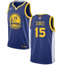 Men's Nike Golden State Warriors #15 Damian Jones Swingman Royal Blue Road 2018 NBA Finals Bound NBA Jersey - Icon Edition
