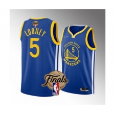 Men's Golden State Warriors #5 Kevon Looney 2022 Blue NBA Finals Stitched Jersey