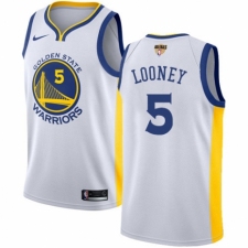 Men's Nike Golden State Warriors #5 Kevon Looney Authentic White Home 2018 NBA Finals Bound NBA Jersey - Association Edition