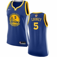 Women's Nike Golden State Warriors #5 Kevon Looney Authentic Royal Blue Road 2018 NBA Finals Bound NBA Jersey - Icon Edition