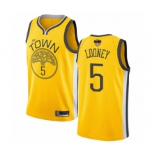 Youth Golden State Warriors #5 Kevon Looney Yellow Swingman 2019 Basketball Finals Bound Jersey - Earned Edition
