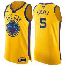 Youth Nike Golden State Warriors #5 Kevon Looney Swingman Gold 2018 NBA Finals Bound NBA Jersey - City Edition