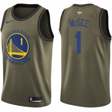 Youth Nike Golden State Warriors #1 JaVale McGee Swingman Green Salute to Service 2018 NBA Finals Bound NBA Jersey