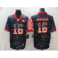Men's San Francisco 49ers #16 Joe Montana Camo Flag Nike Limited Jersey