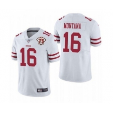 Men's San Francisco 49ers #16 Joe Montana White 2021 75th Anniversary Vapor Untouchable Limited Jersey