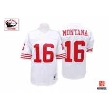 Mitchell and Ness San Francisco 49ers #16 Joe Montana Authentic White Throwback NFL Jersey