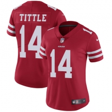 Women's Nike San Francisco 49ers #14 Y.A. Tittle Elite Red Team Color NFL Jersey