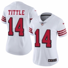 Women's Nike San Francisco 49ers #14 Y.A. Tittle Limited White Rush Vapor Untouchable NFL Jersey