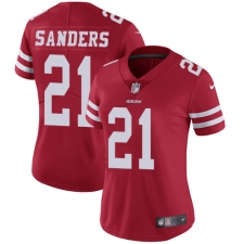 Women's Nike San Francisco 49ers #21 Deion Sanders Elite Red Team Color NFL Jersey