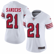Women's Nike San Francisco 49ers #21 Deion Sanders Limited White Rush Vapor Untouchable NFL Jersey