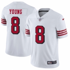 Men's Nike San Francisco 49ers #8 Steve Young Limited White Rush Vapor Untouchable NFL Jersey