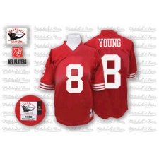 Mitchell and Ness San Francisco 49ers #8 Steve Young Authentic Red Team Color Throwback NFL Jersey