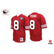 Mitchell and Ness San Francisco 49ers #8 Steve Young Red Team Color 75TH Authentic Throwback NFL Jersey