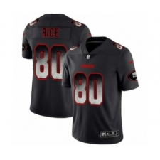 Men San Francisco 49ers #80 Jerry Rice Black Smoke Fashion Limited Jersey