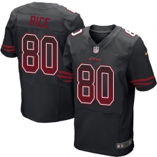 Men's Nike San Francisco 49ers #80 Jerry Rice Elite Black Alternate Drift Fashion NFL Jersey