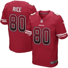 Men's Nike San Francisco 49ers #80 Jerry Rice Elite Red Home Drift Fashion NFL Jersey