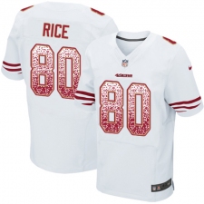 Men's Nike San Francisco 49ers #80 Jerry Rice Elite White Road Drift Fashion NFL Jersey