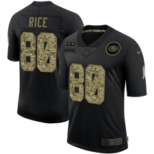 Men's San Francisco 49ers #80 Jerry Rice Camo 2020 Salute To Service Limited Jersey