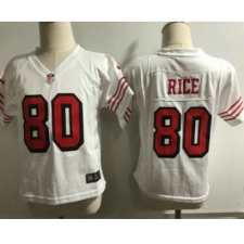 Toddler San Francisco 49ers #80 Jerry Rice White 2018 Color Rush Vapor Untouchable Limited Jersey