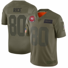 Women's San Francisco 49ers #80 Jerry Rice Limited Camo 2019 Salute to Service Football Jersey