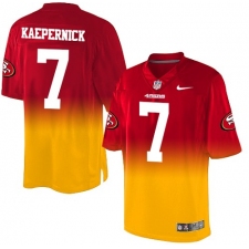 Men's Nike San Francisco 49ers #7 Colin Kaepernick Elite Red/Gold Fadeaway NFL Jersey
