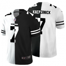 Men's San Francisco 49ers #7 Colin Kaepernick Black White Limited Split Fashion Football Jersey