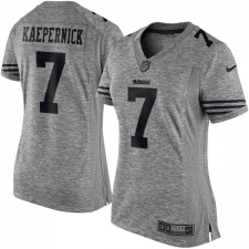 Women's Nike San Francisco 49ers #7 Colin Kaepernick Limited Gray Gridiron NFL Jersey