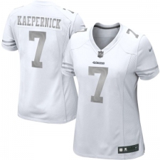 Women's Nike San Francisco 49ers #7 Colin Kaepernick Limited White Platinum NFL Jersey