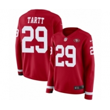 Women's Nike San Francisco 49ers #29 Jaquiski Tartt Limited Red Therma Long Sleeve NFL Jersey